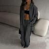 Fashion Wind Loose Contrast Color Long Sleeves Suit Pants Suit Loose Suit Wide Leg Pants Set