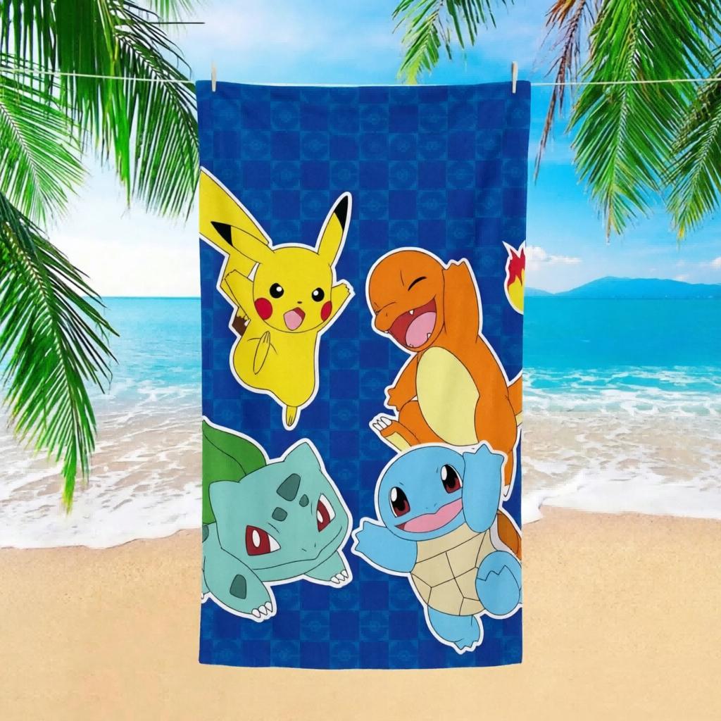 

1pc Toalla de playa Pokmon bonita, absorbente secado rpido, verstil para playa piscina deporte yoga gimnasio hogar viaje W40*H60(CM)