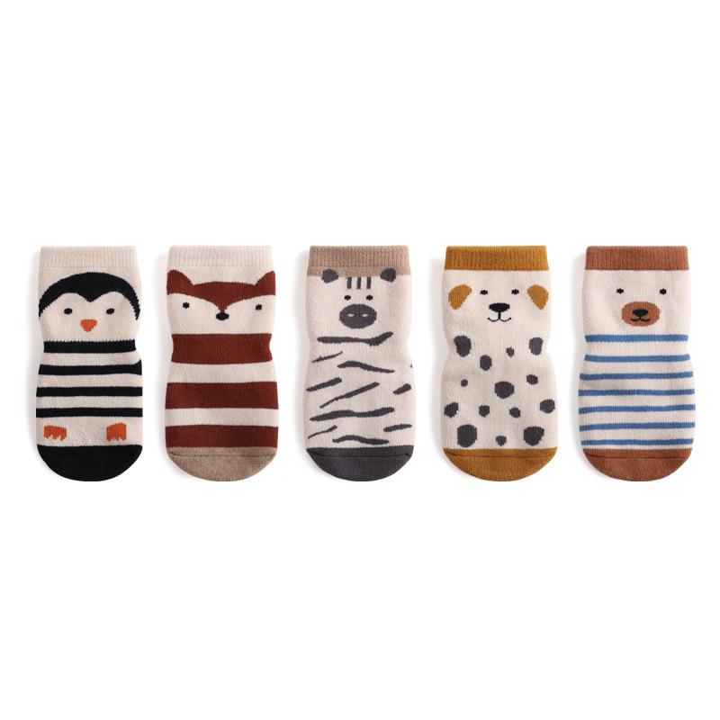 Autumn Winter Thickened Anti-slip Baby Mid-Calf Socks - Combed Cotton Children's Floor Socks for Newborns