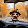 Halloween Acrylic Cute Witch Pendant Flat Ornament for Backpack Purse Keychain