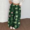 Women's Casual And Fashionable Elastic Waist Loose Wide Leg Pants