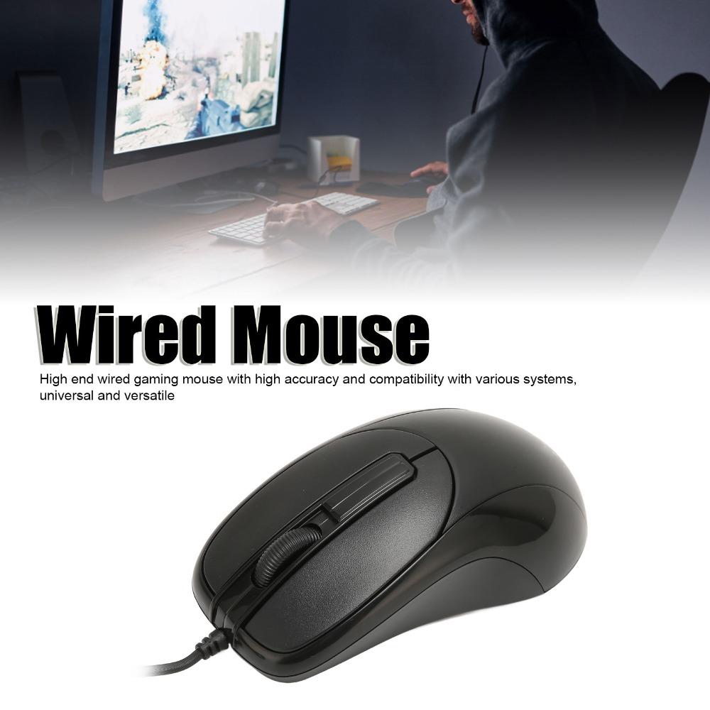 Black Wired for PS2 Optical Mouse Portable Wired Mouse Responsive Ergonomic Mouse Gaming