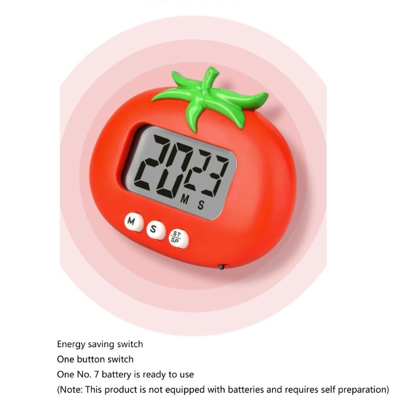Digital Kitchen Timer with Magnetic Attachment Large Display Timer Tomato Shaped Timer for Cooking Exercise and Study