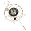 Wall Clock for Living Room Decor Metal Deer Horn Swinging Gold Pendulum Geometric Wall Clock Decor for Office Bedroom