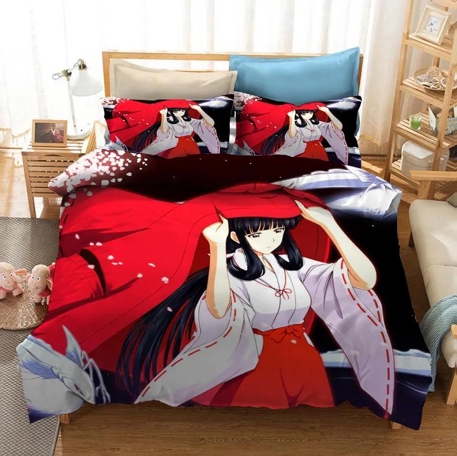 3D Gedrucktes Anime Inuyasha Sesshoumaru Bequemer Bettbezug Kissenbezug Bettwäscheset Kinder Schlafzimmer Dekoration Heimtextil