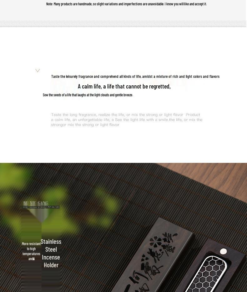 Ebony & Copper Inlay Sandalwood Incense Burner: Solid Wood Incense Holder for Aromatherapy & Bedside Use