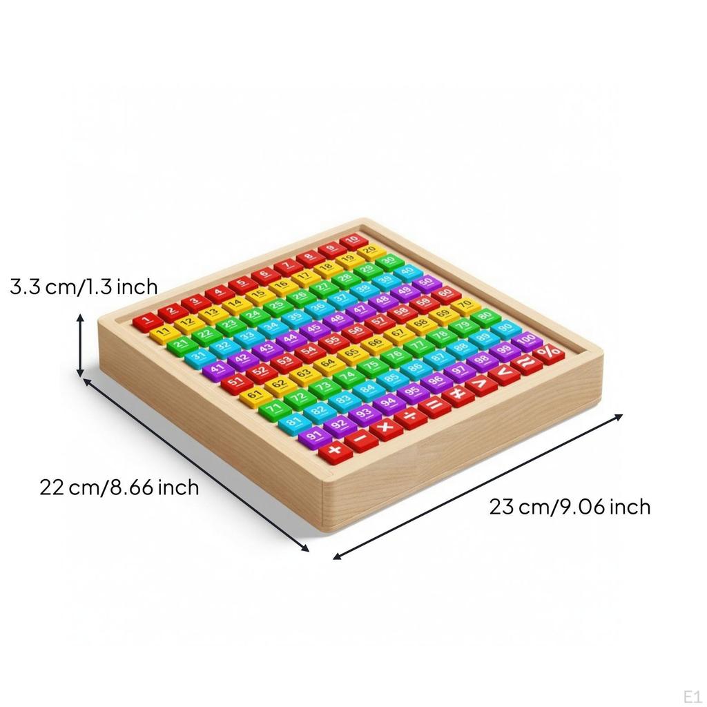 Montessori Hundred Board Educational Wooden Learning Math Toy for Kindergarteners,