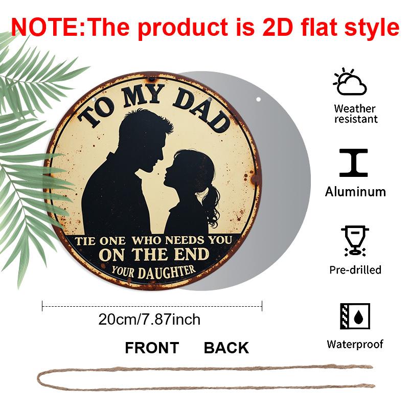 2D Flat 1pc, 8x8 In, Dad's Special Day Logo Aluminum Metal Logo - Perfect Gift for Birthday, Father's Day, and Thanksgiving | Suitable for Family