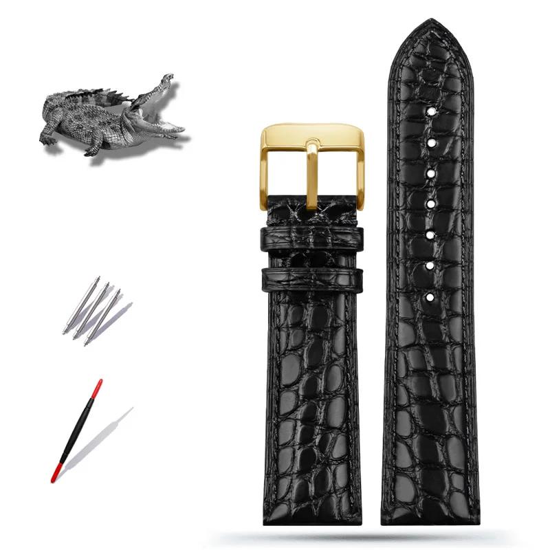 13-22mm High-end crocodile strap quick-release Cowhide base watchband ultra-thin soft unisex for Longines Rossini Cartier Omega