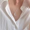 Moon Necklace for Silver Sterling Silver Crescent Moon Clavicle Popular Day Gift [Rockyu] Women, & Gold, 925, Zirconia, Pendant, Cute, Chain,