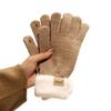 Thick Warm Outdoor Gloves Plush Cold-proof Gloves New Knitted Gloves  Christmas Gifts