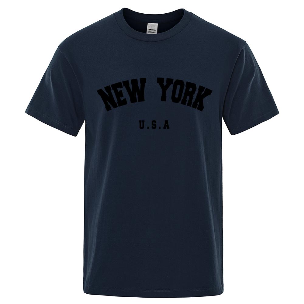 U.S.A New York City T Shirts Summer Cotton Tops Men's T-Shirt Short Sleeve Fashion Casual Men Streetwear O-neck Letter Tee Shirt