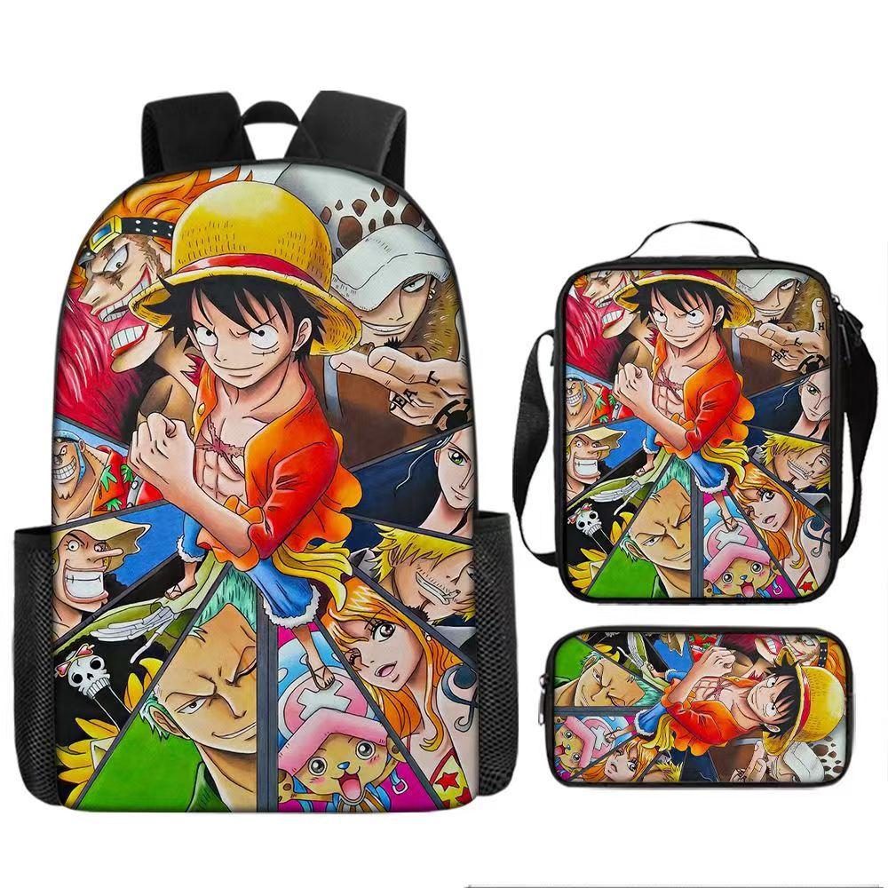 ONE PIECE Backpack Animation Schoolbag Primary School Students Third and Fourth Grades Light Burden Reduction Primary and Secondary School