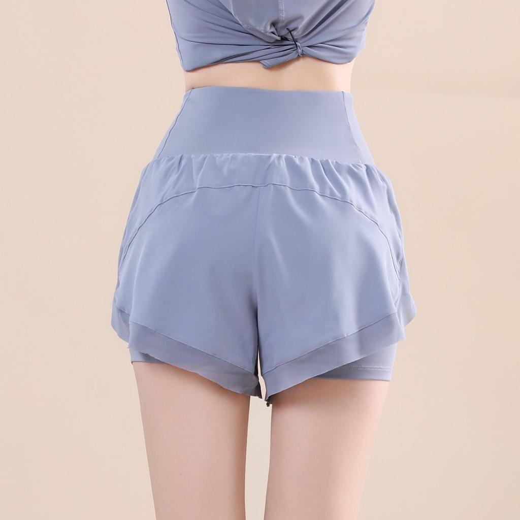High-Waist Quick-Dry Two-in-One Yoga Shorts - Women's Fashion Casual Loose Fit