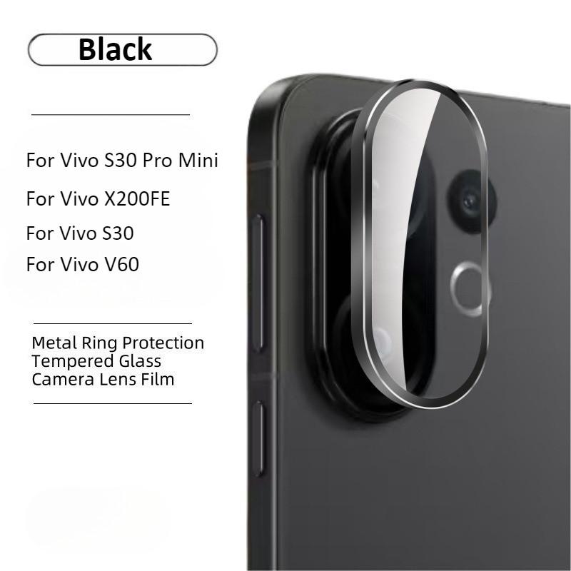 Für Vivo X200FE V60 S30 Pro Mini Klar Mattiert Frostschutzspiegel Gehärtetes Glas Für Vivo x200fe v60 s30 s30pro mini Metallring Kameralinsenfolie