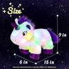 Hopearl LED Plush Unicorn Lighting Up Stuffed Animal Floppy Night Lights Glow in The Dark Birthday Gifts for Kids Toddler Girls, White, 15''