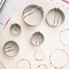 5pcs 5 Sizes Stainless Steel Cookie Cutter Set Square/Round Sandwich Mold Biscuit Mold  Scone