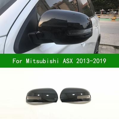Do samochodu Mitsubishi ASX 2013- Osłona lusterka wstecznego, akcesoria czarne włókno węglowe Osłony lusterek bocznych chromowane 2016