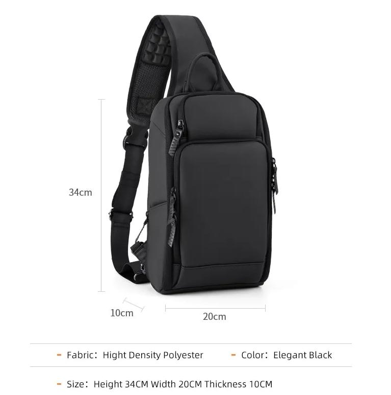 Outwalk Nowa męska modna torba typu crossbody 9,7 cala wielofunkcyjna torba na klatkę piersiową torba podróżna do uprawiania sportów na świeżym powietrzu