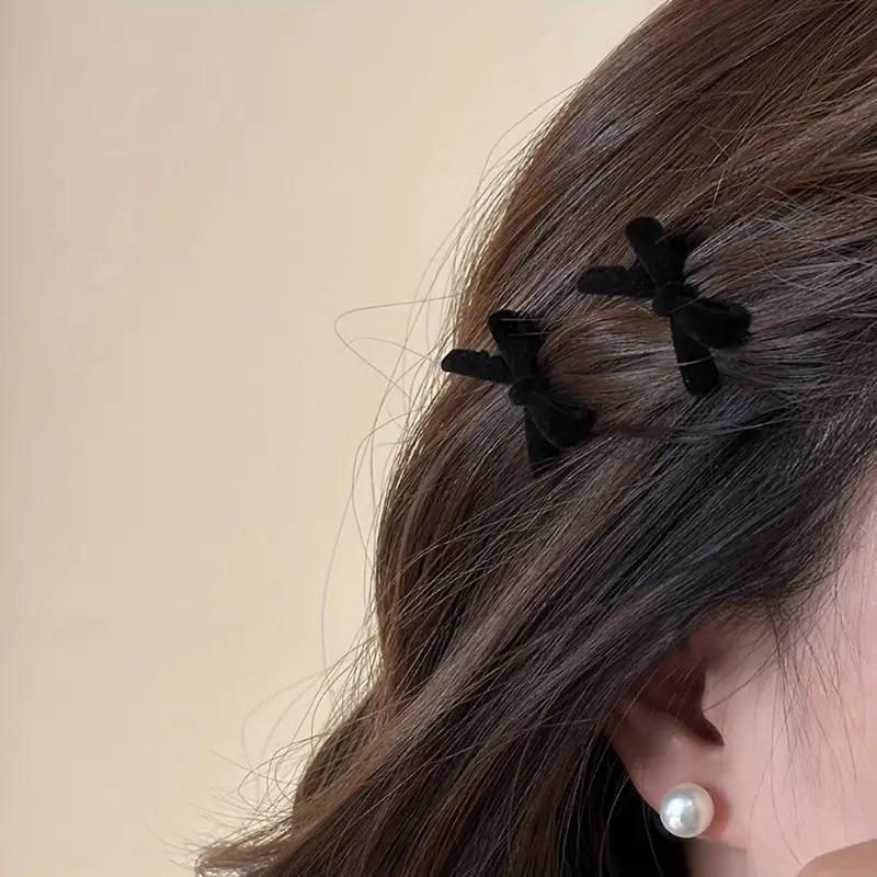 1ks Y2k Dívčí mašle Mini spony do vlasů Sametová vlásenka Pokrývka hlavy Barrette Ručně vyrobená stuha Spona s mašličkou Spona do vlasů Módní vlasové doplňky