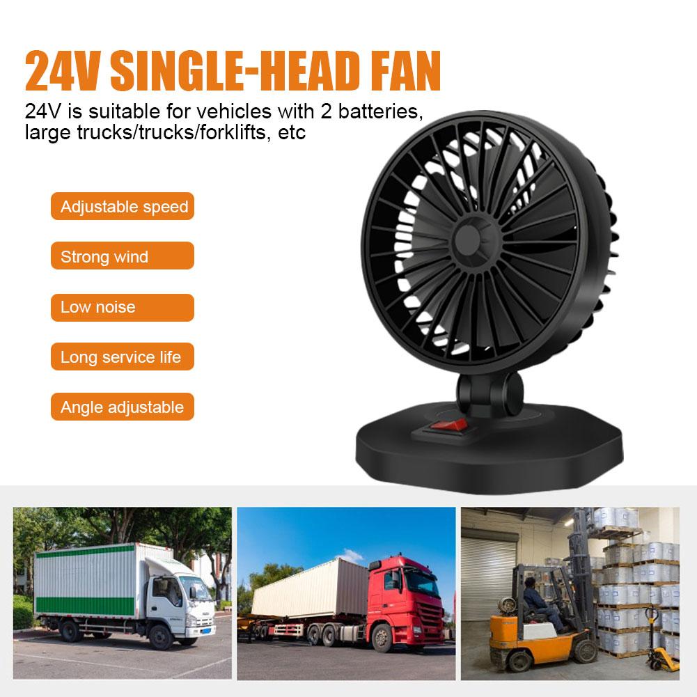 Ventilator auto, 360°, reglabil, cu 3 capete, ventilator electric auto, ventilator USB/12V/24V, 2 viteze, ventilator silențios pentru mașină, birou, birou și mașină