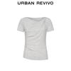 UR Women's Draped Neck Slim Fit Short Sleeve T-Shirt