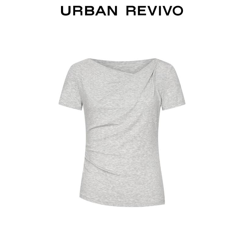 UR Women's Draped Neck Slim Fit Short Sleeve T-Shirt
