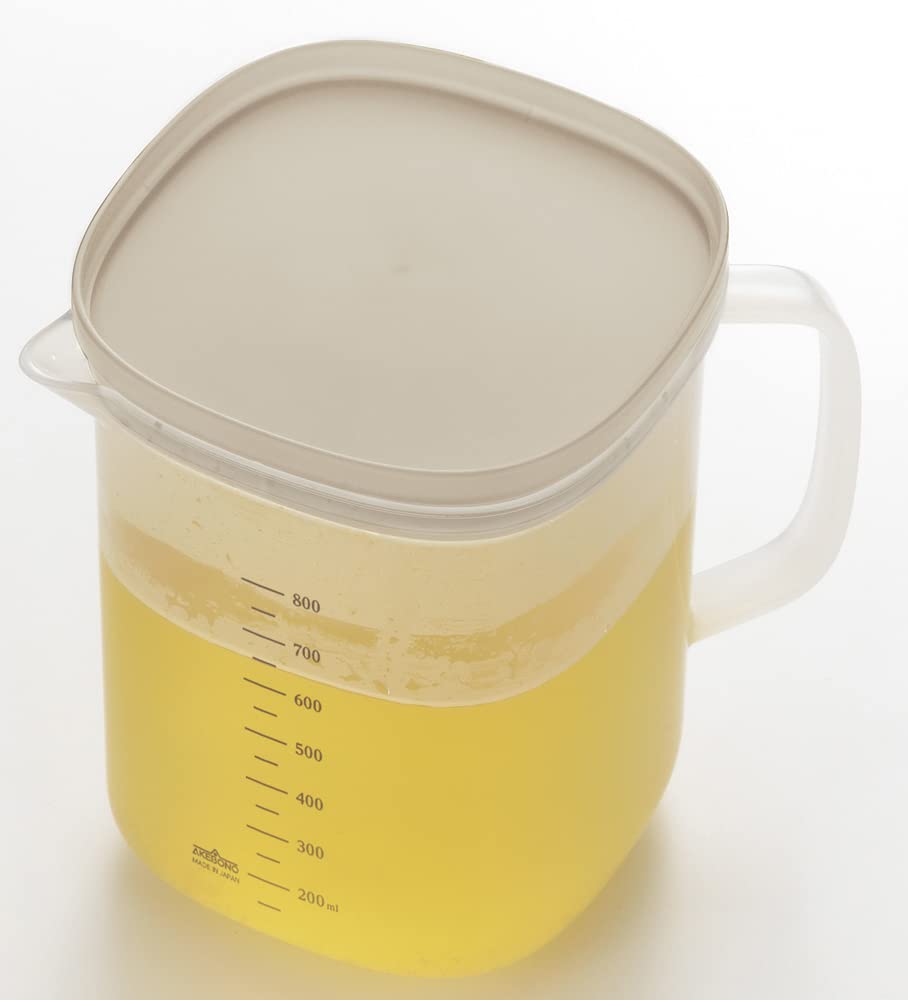 Yoshikawa Easy Microwave Dashi Stock Pot, 1000ml, with Lid, Strainer, and Graduations, Made in Japan, 1106146