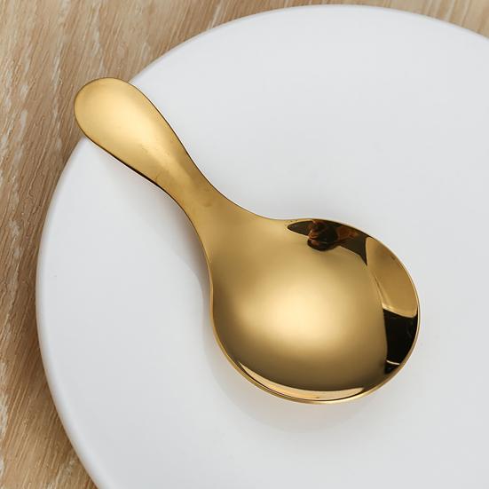 Stainless Steel Mini Spoon Short Handled Spoon Ice Cream Spoon Milk Powder Spoon for Kitchen Restaurant