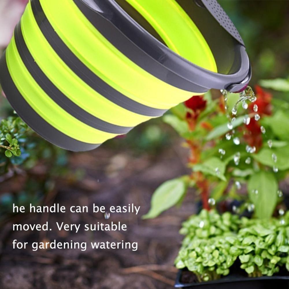 Seau Pliant Multifonctionnel 4L Seau Pliant Portable Camping Seau Pliant en Silicone Voyage Extérieur Lavage de Voiture Pêche