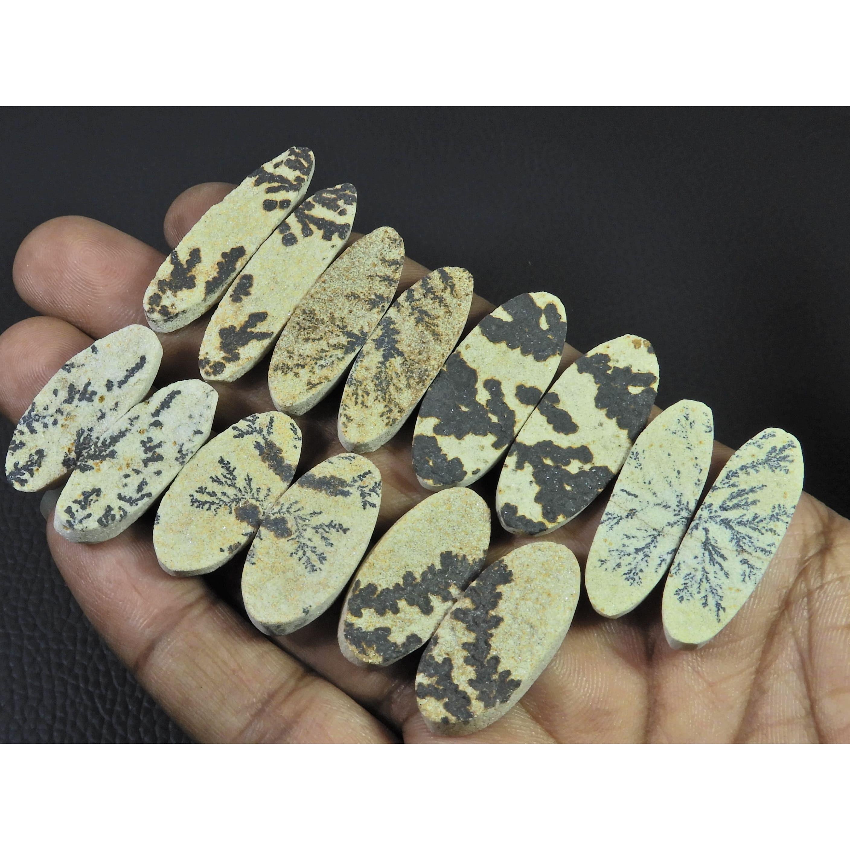 Natural Psilomelane Germane Dendrite Matched Pair Loose Gemstone 07 Pair Lot C-2178