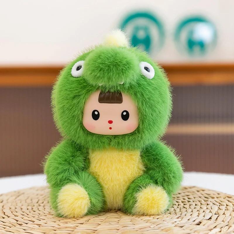

Kawaii Dinosaur Vinyl Face Plush Toys Raccoon Desk Companion Doll Figure Cute Rabbit Plushies Soft Stuffed Animal for Children 18cm