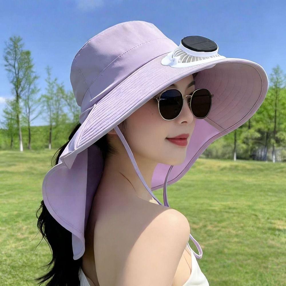 Protection UV Hommes Femmes Chapeaux Ventilateur Solaire 800 mAh Travail Chapeau de Soleil Séchage Rapide Chapeau Bob Été Extérieur