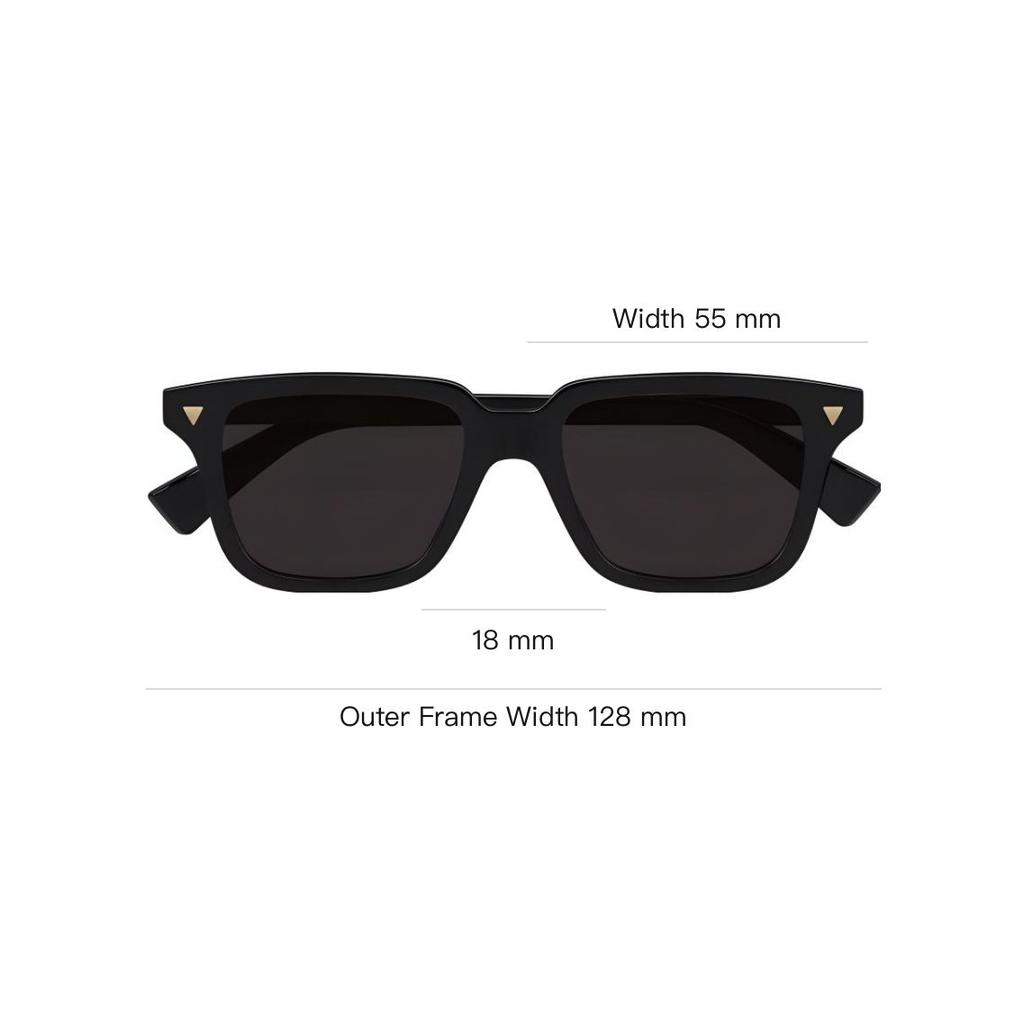Bottega Veneta Full Frame Design Acetate Recycled Acetate Rectangular Sunglasses Unisex sunglasses Black BV1363S001