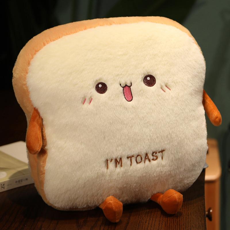 35Cm Plush Bread Pillow Soft Toast Simulation Food Doll Warm Hand Cushion Home Decor Cute Kids Toy Birthday Gift