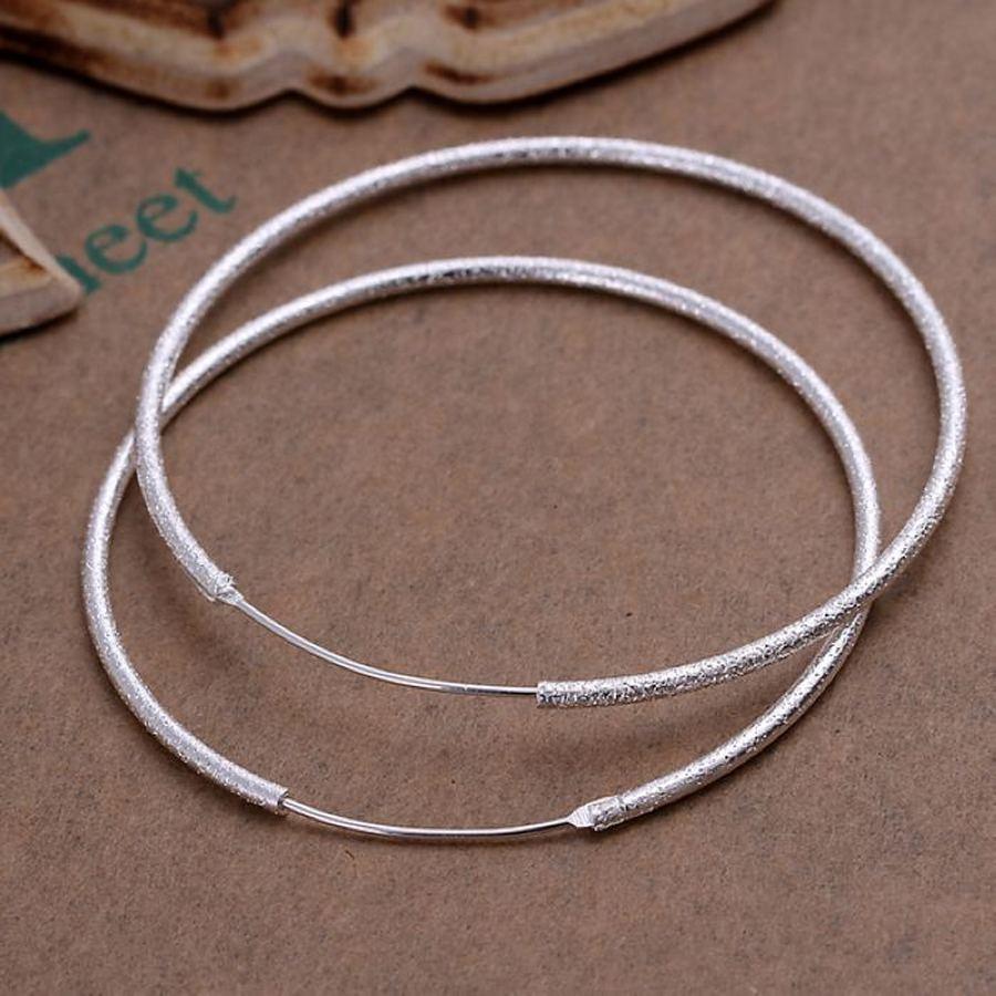 Xiaomi Charming 925 Sterling Silver 50/60mm Smooth Round Large Earrings for Women, Party Gifts, Wedding Jewelry Accessories