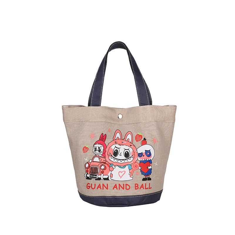 

La bubu lubu canvas shopping bag new cartoon cute high value casual versatile commuter bag shopping bag