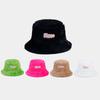 European and American Fashion Happy Letter Bucket Hats for Women, Trendy Autumn and Winter Thickened Warm Sun Hats, New Pot Hats