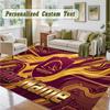 Crystal Velvet Square Rug Custom NameBrisbane Broncos Pattern Non Slip Home Floor Decor Rug