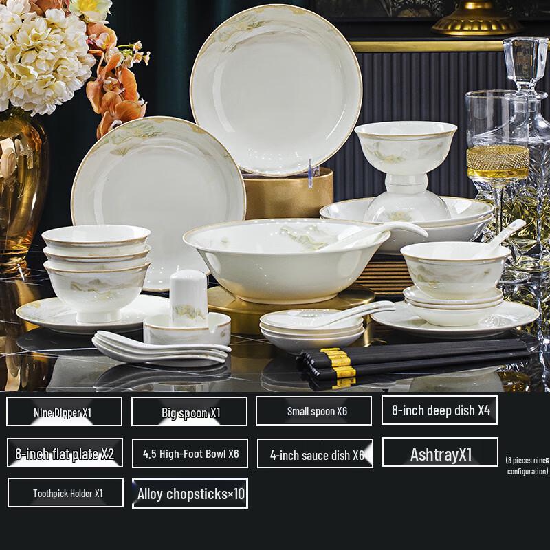 Jingdezhen Ceramic 38-Piece Dinnerware Set