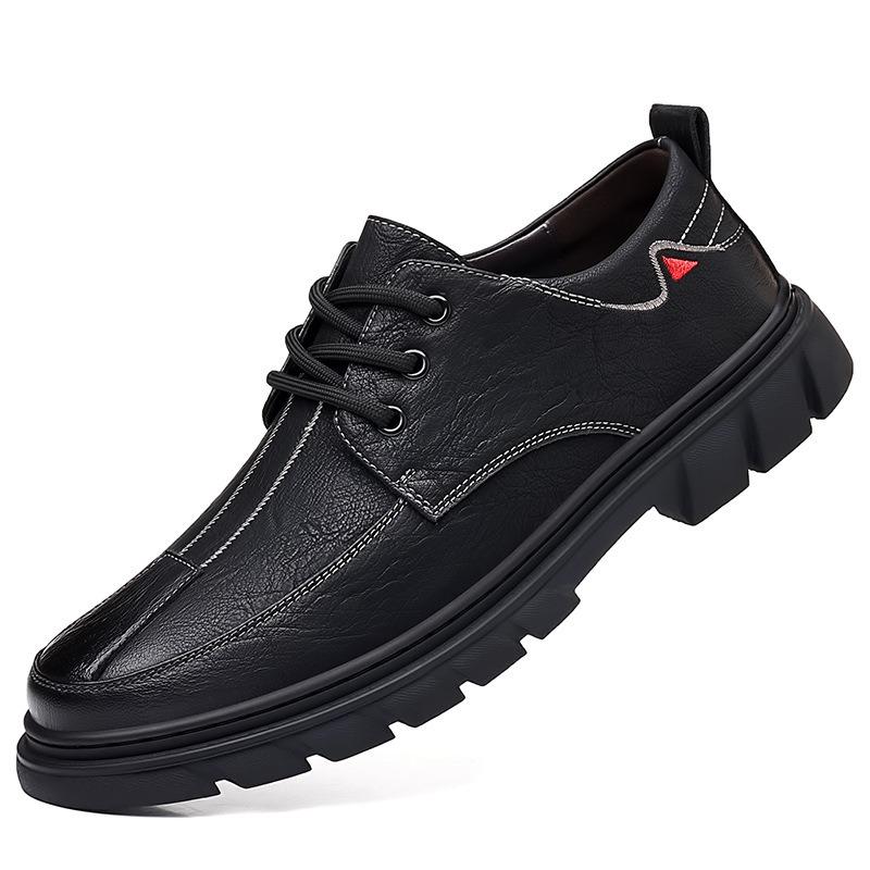 Men's Casual Leather Shoes Men's Trend Fashion Board Shoes Soft Surface Single Shoes Tooling Shoes Men's