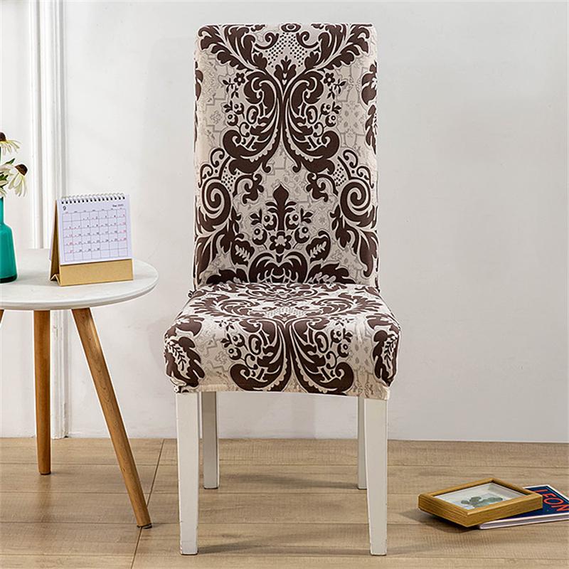 1PC Bedruckter Stuhlbezug, Stretch, waschbar, abnehmbar, große elastische Stuhlbezüge, Sitzbezug für Bankett, Hotel, Küche, Wohnzimmer