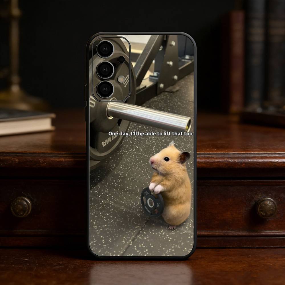 

Cute G-Gym H-Hamster Phone Case For Samsung S25,S24,S21,S22,S23,S30,Ultra,S20,Plus,Fe,Lite Black Shell Samsung S30Ultra5G
