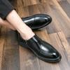 Men's shoes 46 large size new leather shoes fashionable men's one-pedal leather shoes trendy loafers groom wedding shoes