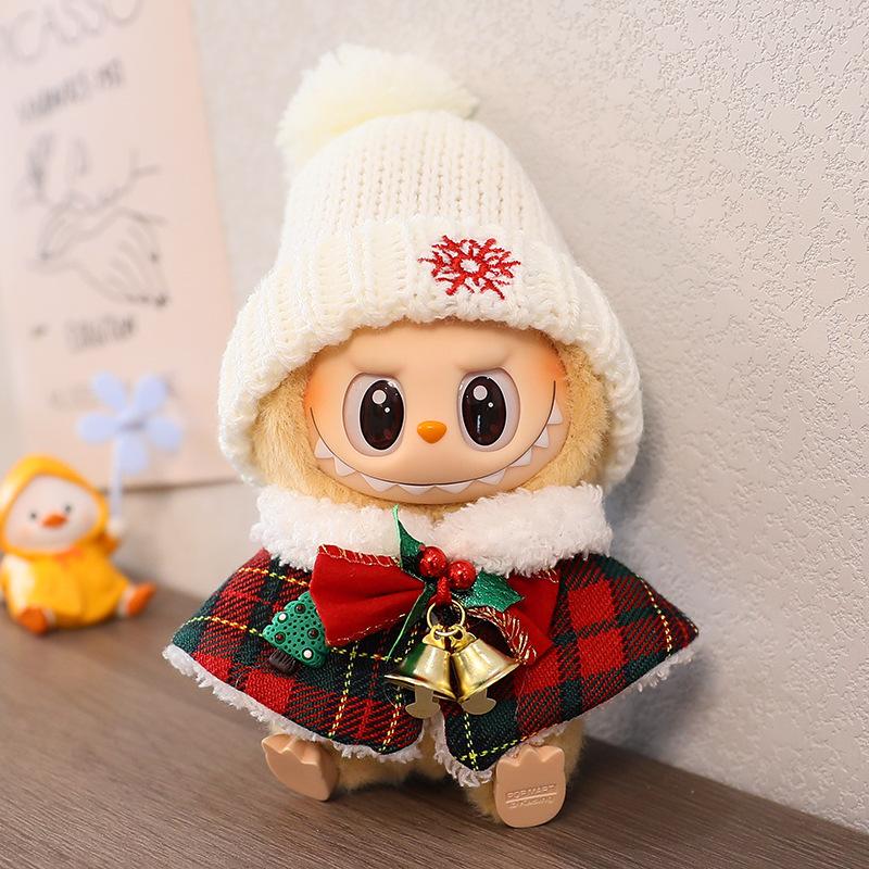 LABUBU Blind Box Doll Clothing Set for Generations 1 & 2 LABUBU Sit-Down Party Doll Christmas Cape & Hat Outfit