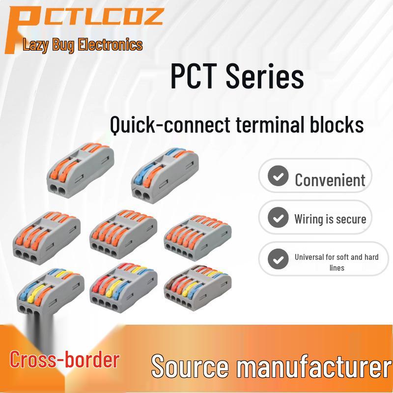 Universal PCT-222 2-in/2-out Quick Connector for Stranded & Solid Wires