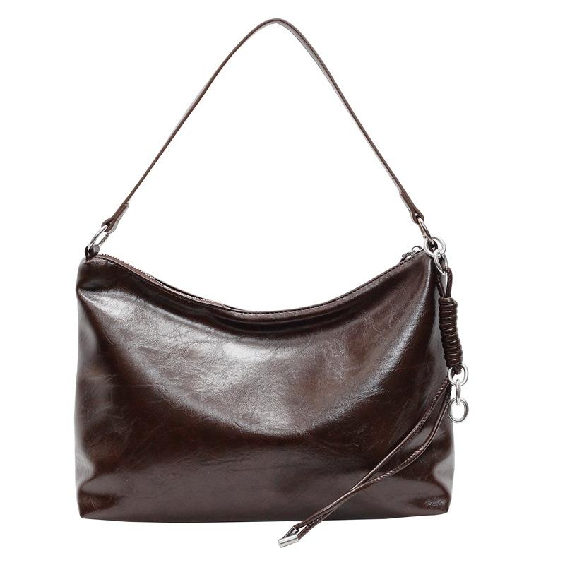 Trendy fashion texture solid color armpit bag women's new spring and summer shoulder bag casual simple messenger bag
