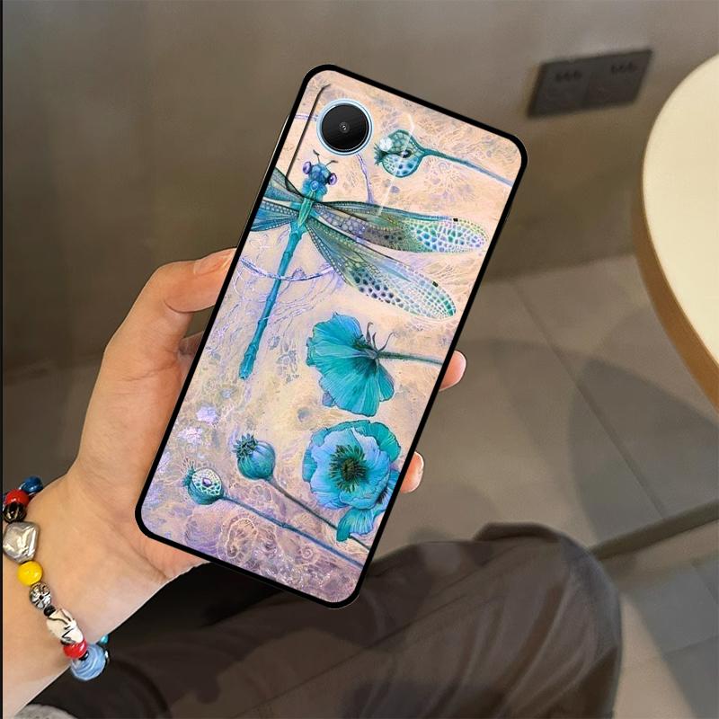 Dragonfly Pattern Case For Realme C53 C55 C51 C25 C63 C61 C65 C67 C71 C75 GT6 GT7 Pro 11 12 13 14 15 Pro Plus