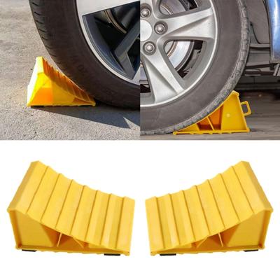 2Pcs Plastic Rubber Wheel Chocks Essential Wheel Chocks Small Chocks Tire Chocks Trailer Chocks Car Parking Solution
