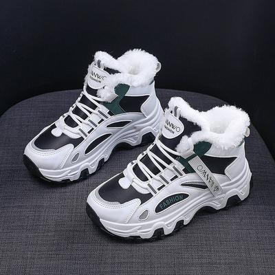 Chaussures pour femmes Hiver Peluche Chaud Chaussures en coton Mode Baskets à plateforme Automne Hiver Chaussures décontractées pour femmes Hiver Chaud Chaussures en fourrure